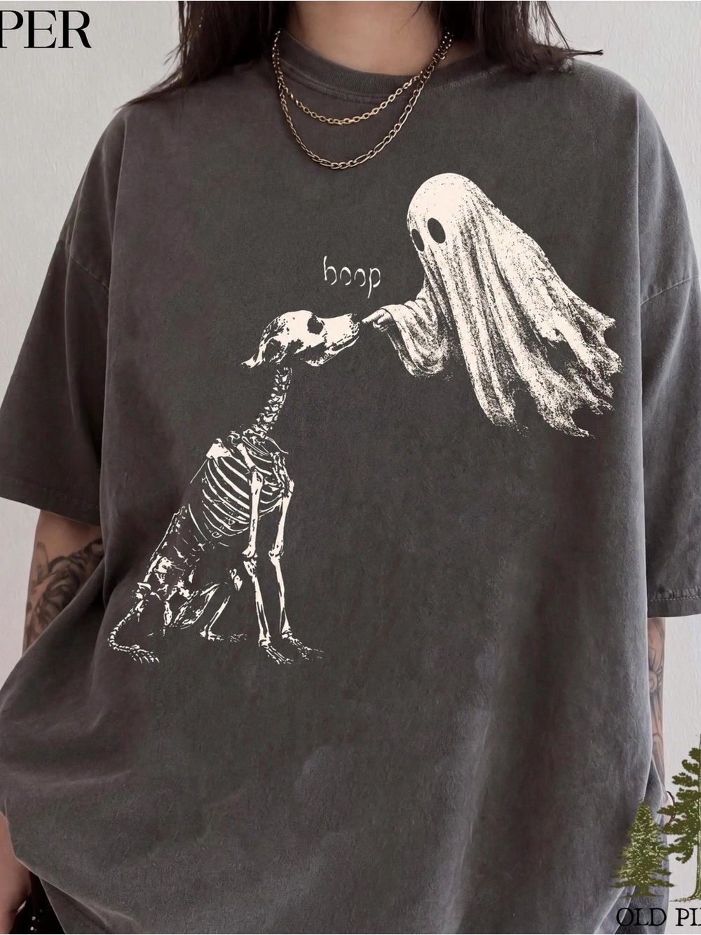 Pets Dog Ghost & Skeleton 'Boop' Graphic Tee - Pepper